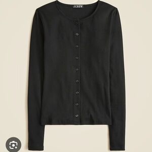 J. Crew Black Ribbed Cardigan